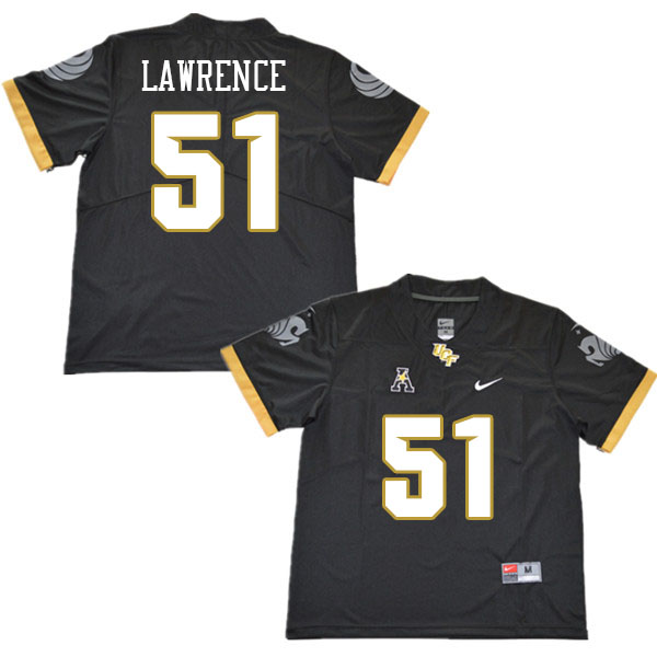 Men #51 Malachi Lawrence UCF Knights College Football Jerseys Stitched Sale-Black